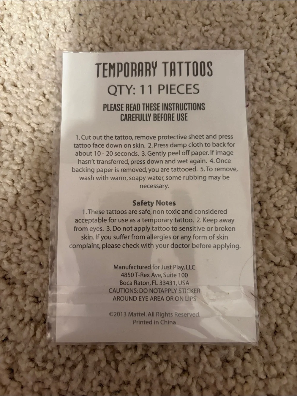 Monster High Temporary Tattoo Sheet - Pink & Black Skull Designs